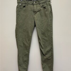 Curve Appeal Womens 10/30 Olive Green Stretch Skinny Jeans Mid Rise